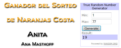 Ganador Sorteo Naranjas Costa
