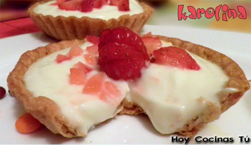 Tartaletas de crema de naranja con fresas Hoy Cocinas Tú