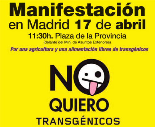 Manifestación contra los alimentos transgénicos en Madrid