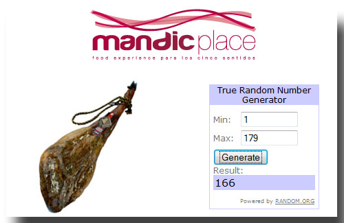Ganador del Sorteo de un Jamón Ibérico