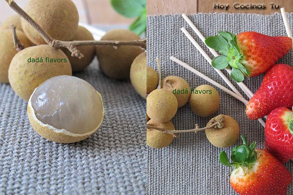 Mamoncillos con fresas