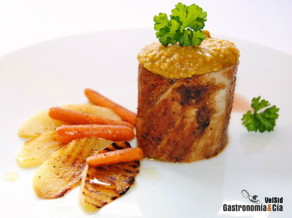 Solomillo con salsa de mostaza dulce