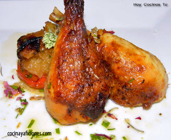 Pollo asado con manzana Hoy Cocinas Tú