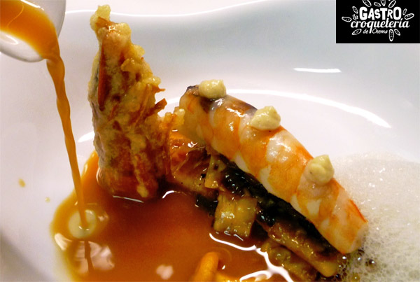 Gazpacho manchego de langostinos La Gastrocroquetería de Chema Soler