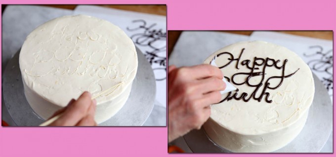 Escribir la felicitación en una tarta