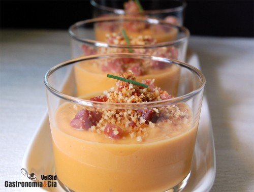 Receta de Crema de batata con crumble de jamón