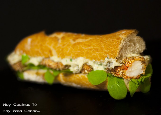 Bocadillo de gambas al estilo de Louisiana