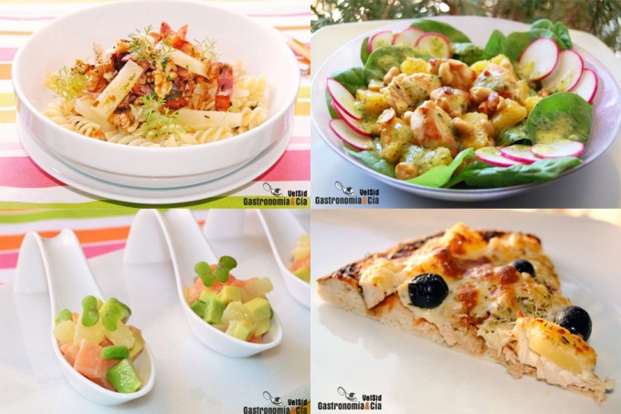 Ocho recetas saladas con piña Aperitivos, ensaladas, pizza...