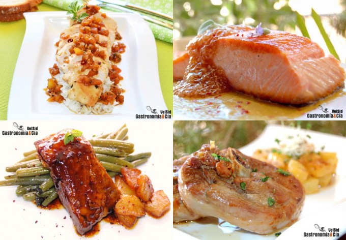 Ocho recetas saladas con piña Pescado y carne con piña