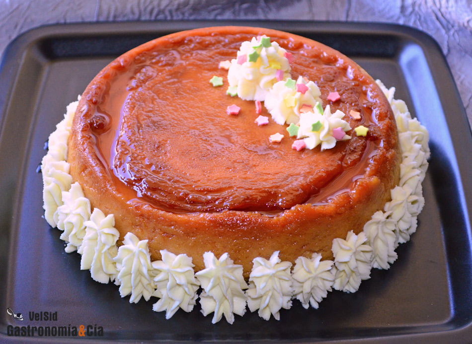 Flan de turrón en microondas