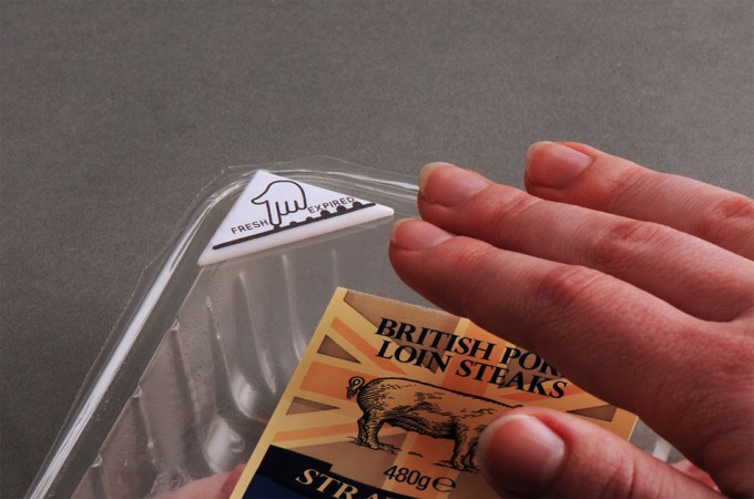 etiqueta que se deforma si la calidad de los alimentos no es óptima