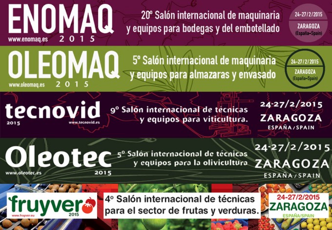 Enomaq, Tecnovid, Oleomaq, Oleotec y Fruyver 2015 Feria Zaragoza