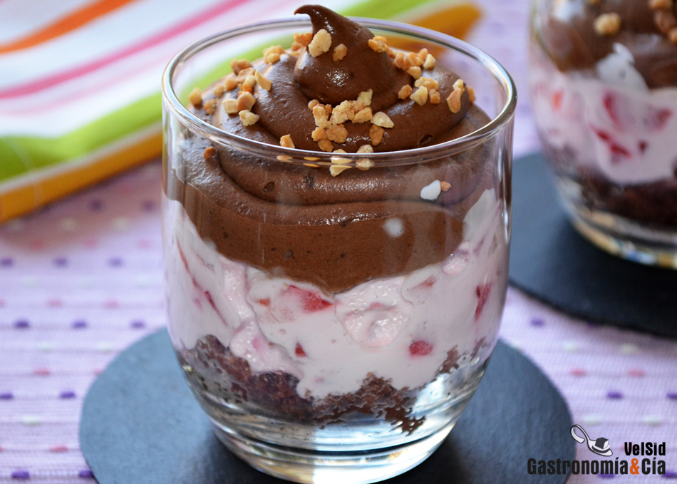 Fresas con queso y chocolate