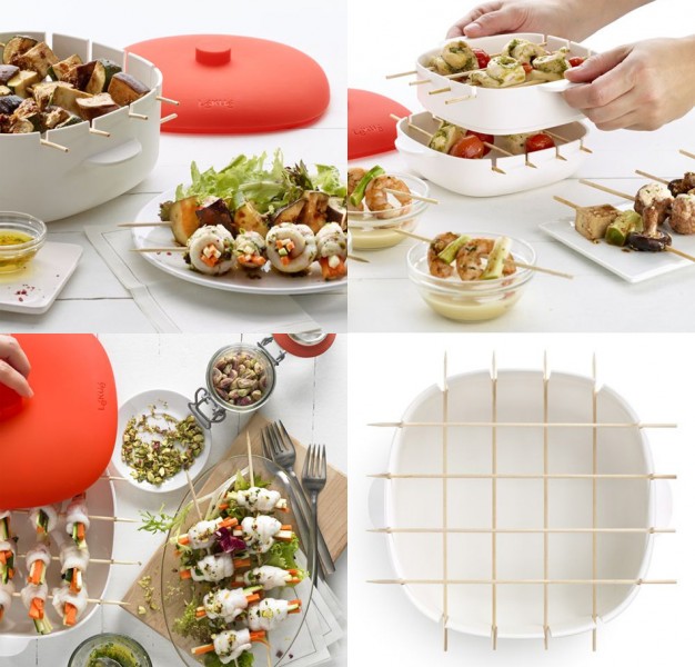 Brochetas en microondas