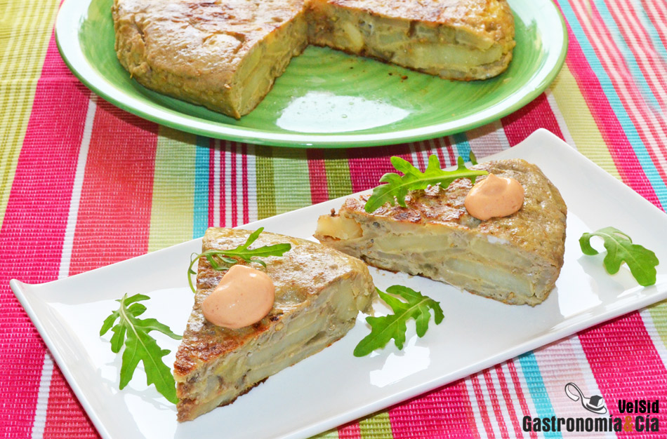 Tortilla de patatas, berenjena y anchoas Gastronomía & Cía
