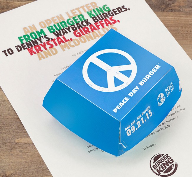 Hamburguesa para celebrar el Día Internacional de la Paz