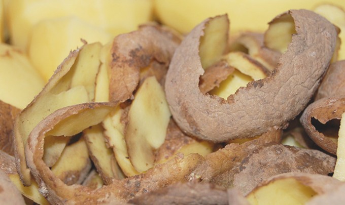 Desperdicio de patatas en la cadena alimentaria Desechos de patatas