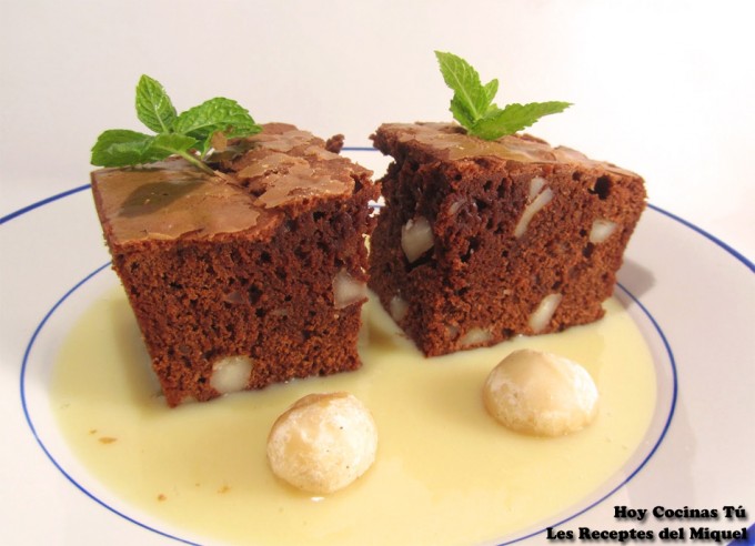 Brownie con nueces de macadamia