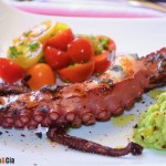 Pulpo con tomate y aguacate
