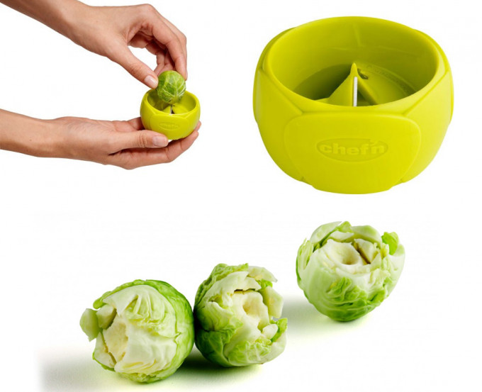 Utensilio para quitar el troncho a las coles de Bruselas Twist'n Sprout