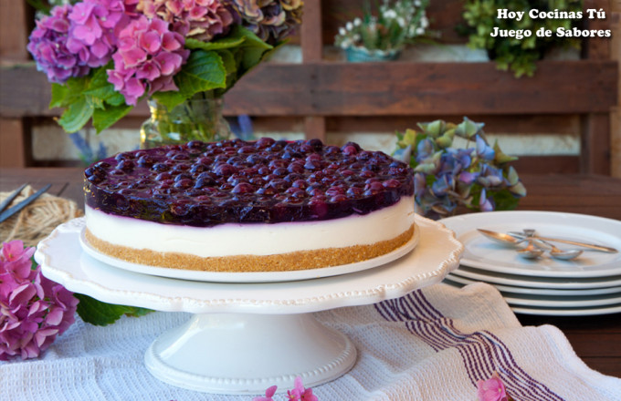 Tarta de requesón y arándanos Hoy Cocinas Tú
