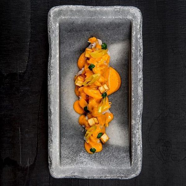 Corvina desmigada en adobo, patata y perejil de Ricard Camarena Ricard Camarena