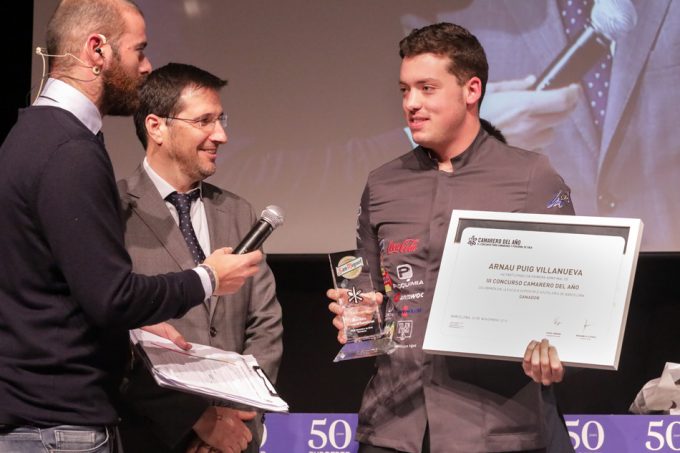 Arnau Puig, ganador de la 1ª semifinal del Concurso Camarero del Año 2018 Restaurante Lasarte
