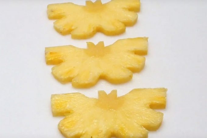 Rodajas de piña con forma