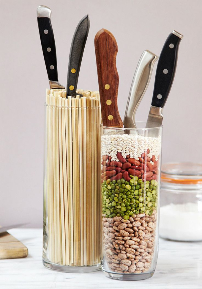 Más ideas para hacer un taco para cuchillos con lo que hay en la cocina