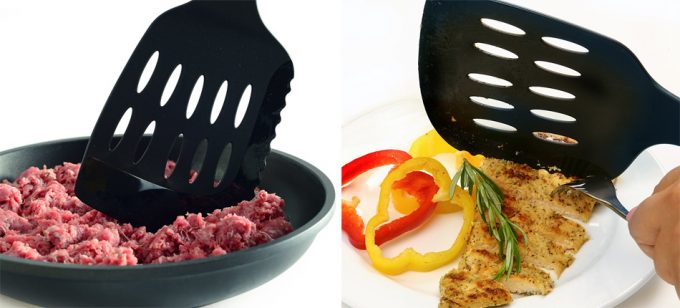 Espátula grande con borde de sierra