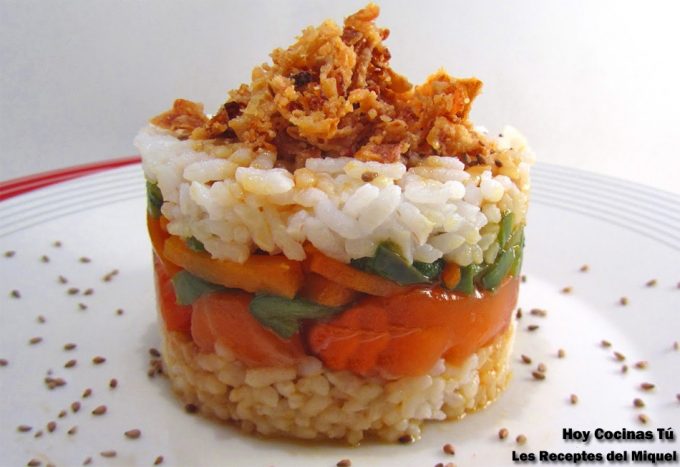 Salmón teriyaki con verduritas y arroz Hoy Cocinas Tú