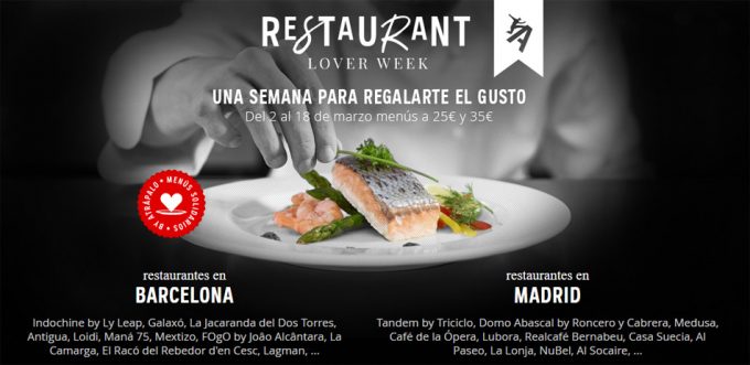 Restaurant Lover Week 2018 en Barcelona y Madrid