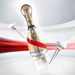 Champán para beber en el espacio