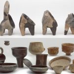 Vasijas, cuencos y vasos que contenían restos de productos lácteos fermentados