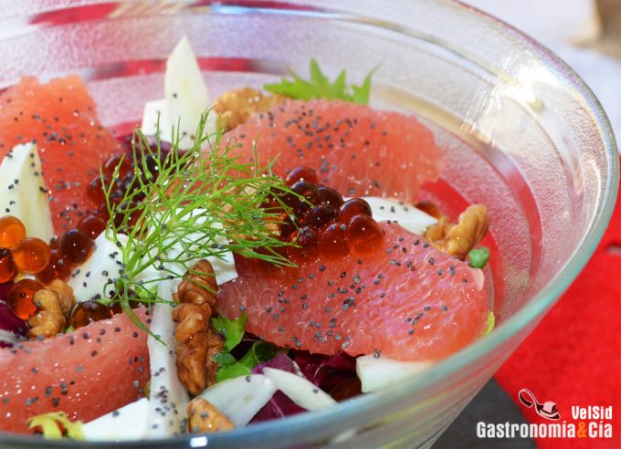 Huevas de trucha y salmón