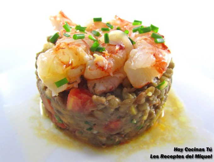 Lentejas con boletus y gamba arrocera Hoy Cocinas Tú