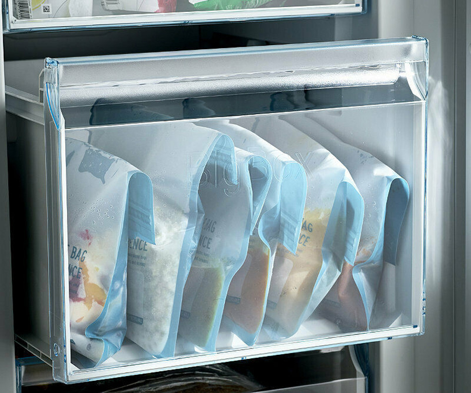 Bolsas Ziplock reutilizables de silicona, paquete de 3 bolsas planas para  congelador, bolsas de vacío reutilizables de grado FDA, bolsas de almuerzo