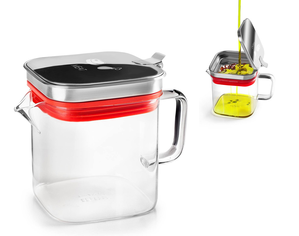 Reciclador de aceite de cocina, dos modelos de un recipiente de vidrio con  filtro y tapa