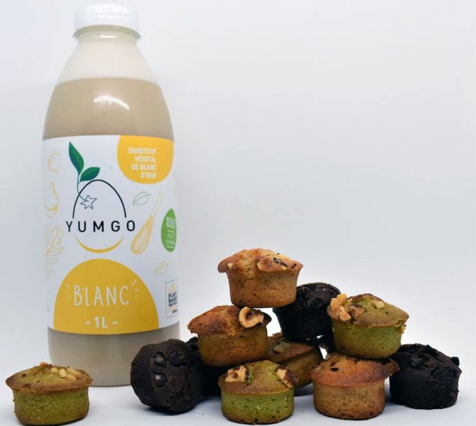 YUMGO Blanc, sustituto de las claras de huevo para elaborar repostería vegana Alternativas vegetales al huevo