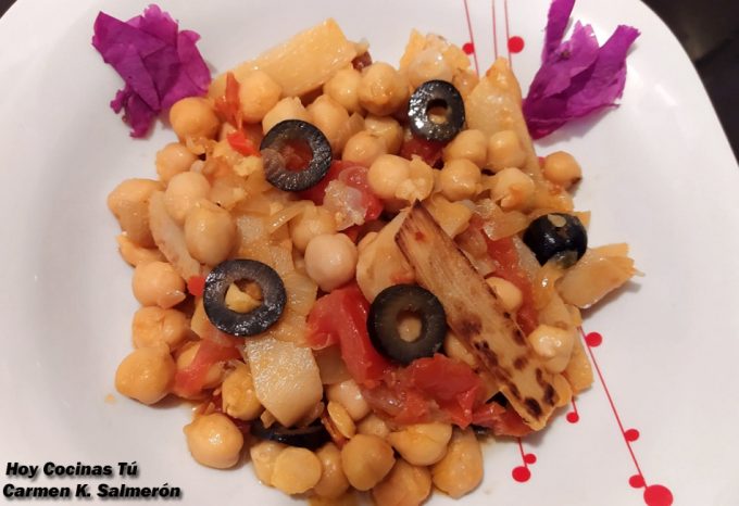 Receta de garbanzos con brotes de bambú Hoy Cocinas Tú