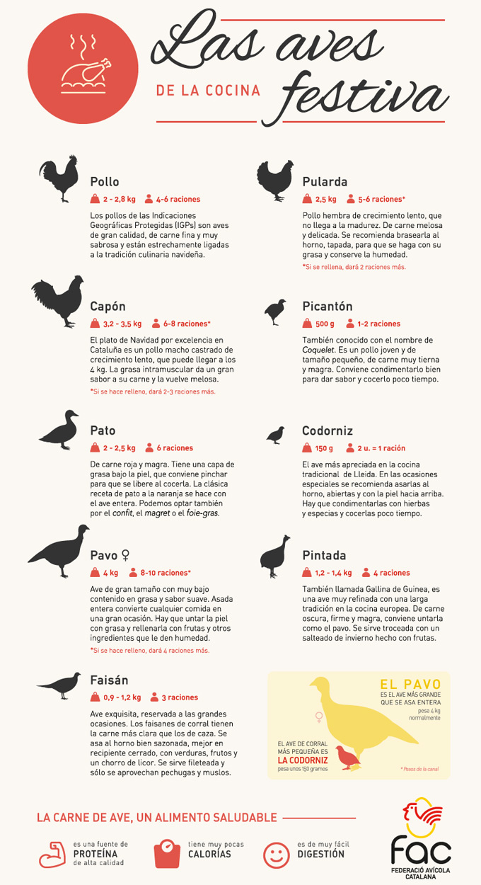 Guía de cocina con aves