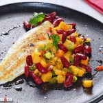 Ensalada de alubias, papaya y lima