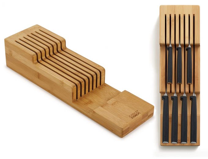 Cubertero, organizador de cubiertos de bambú extensible 5 a 7