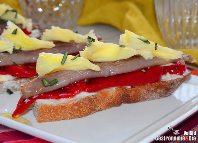 Pincho con sardina ahumada