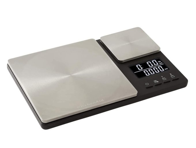 Báscula de cocina digital doble, peso normal y de precisión simultáneo