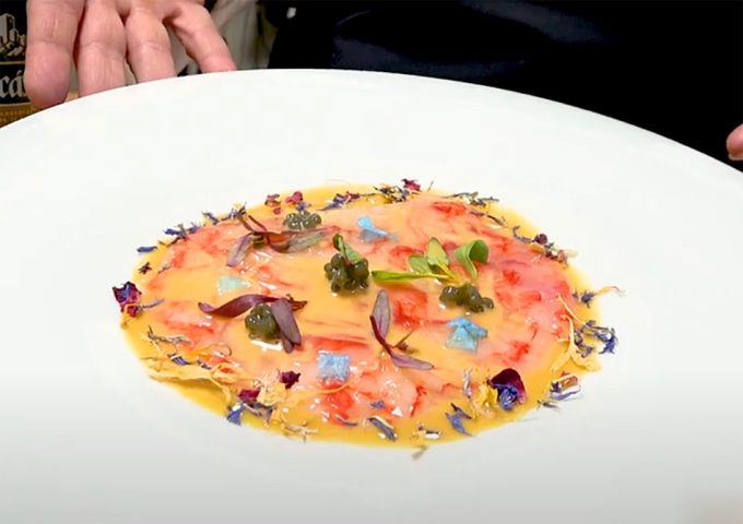 Carpaccio de cangrejo de río de Montse de la Torre Recetas del Chef