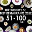 Lista de los 100 Mejores Restaurantes del Mundo 2022