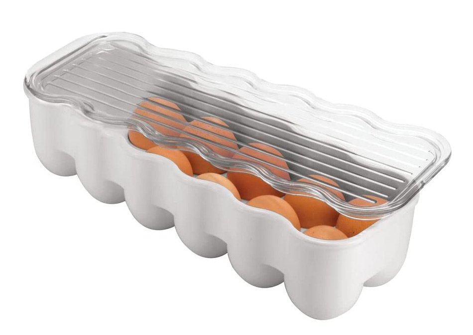 Huevera Para Frigorífico Husalsea – Contenedor De Plástico Transparente Con Tapa Segura Para 10 Huevos, Apilable Y Apto Para Lavavajillas (Organizador Para Nevera, Escuela O Restaurante)