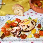 Sepia a la parrilla con tomates confitados y limón encurtido