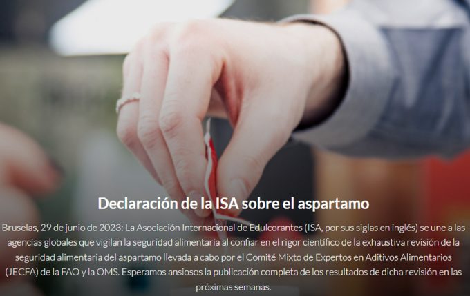 La industria de la alimentación y las bebidas defiende el aspartamo